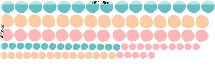 Pink Blue Colorful Doodle Polka Dots Wall Decal Sticker