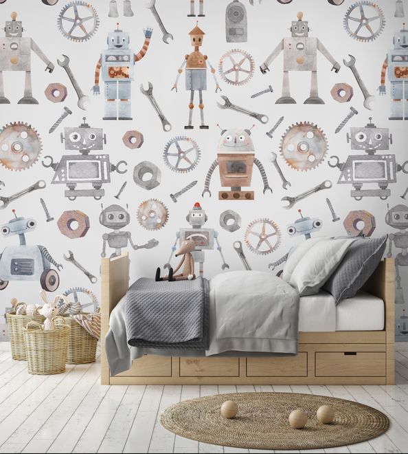 robot wallpaper kids