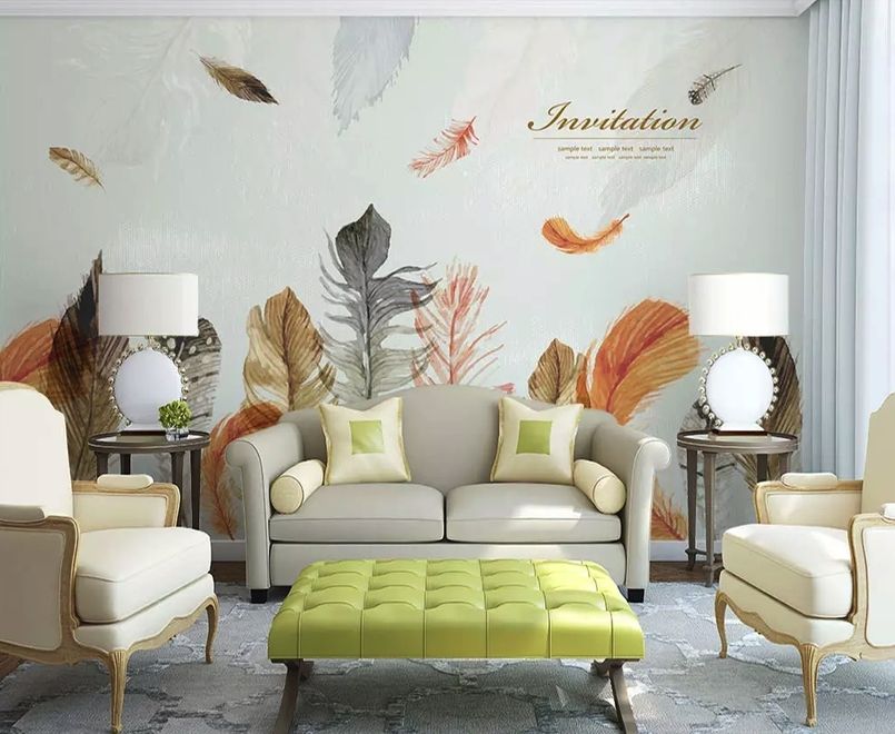 Vintage Feather Wallpaper Mural