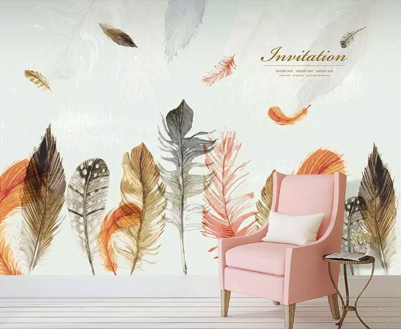 Vintage Feather Wallpaper Mural