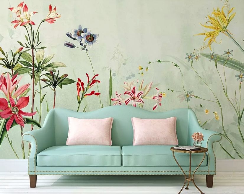 Colorful Plants and Flowers Wallpaper Mural