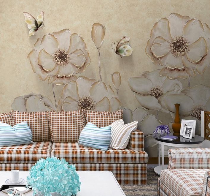Monochrome Poppy Flower Wallpaper Mural