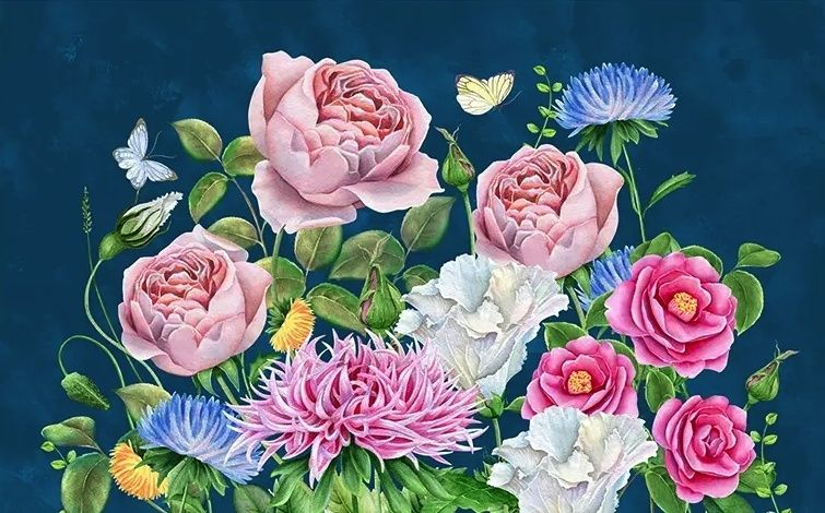 Colorful Flower Bouqet Wallpaper Mural