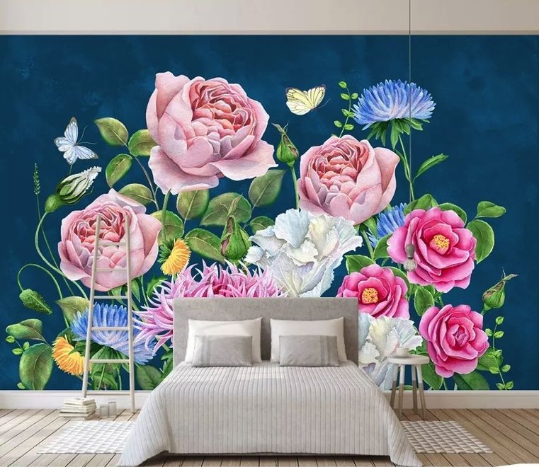 Colorful Flower Bouqet Wallpaper Mural