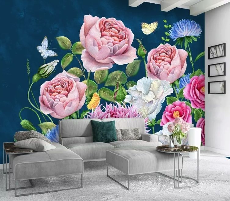 Colorful Flower Bouqet Wallpaper Mural