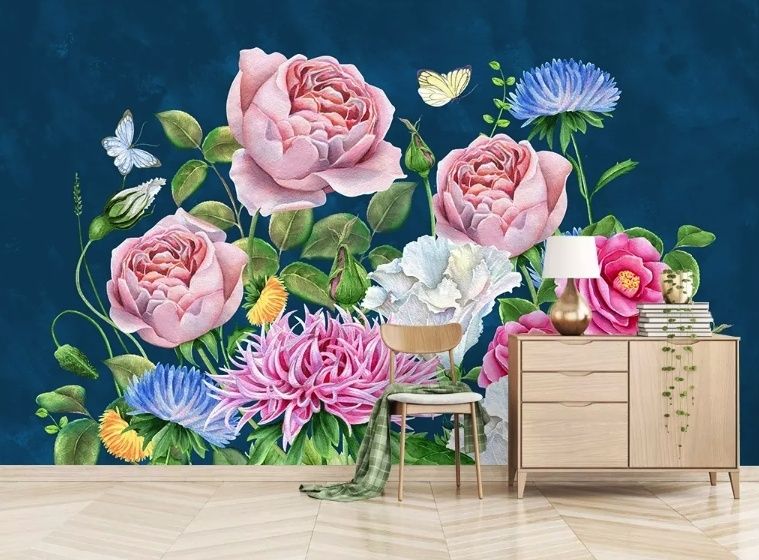 Colorful Flower Bouqet Wallpaper Mural