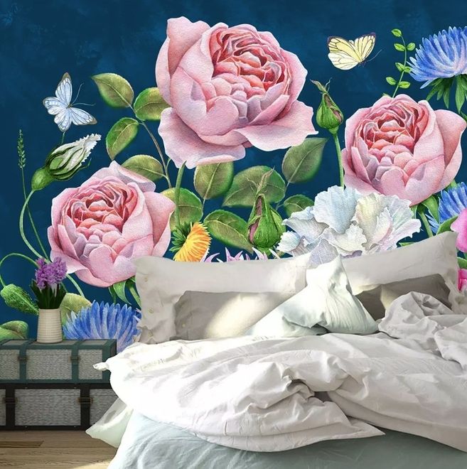 Colorful Flower Bouqet Wallpaper Mural