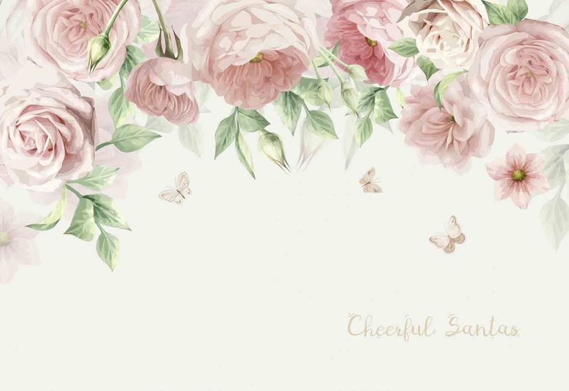 Pink Flower Art Wallpaper Mural