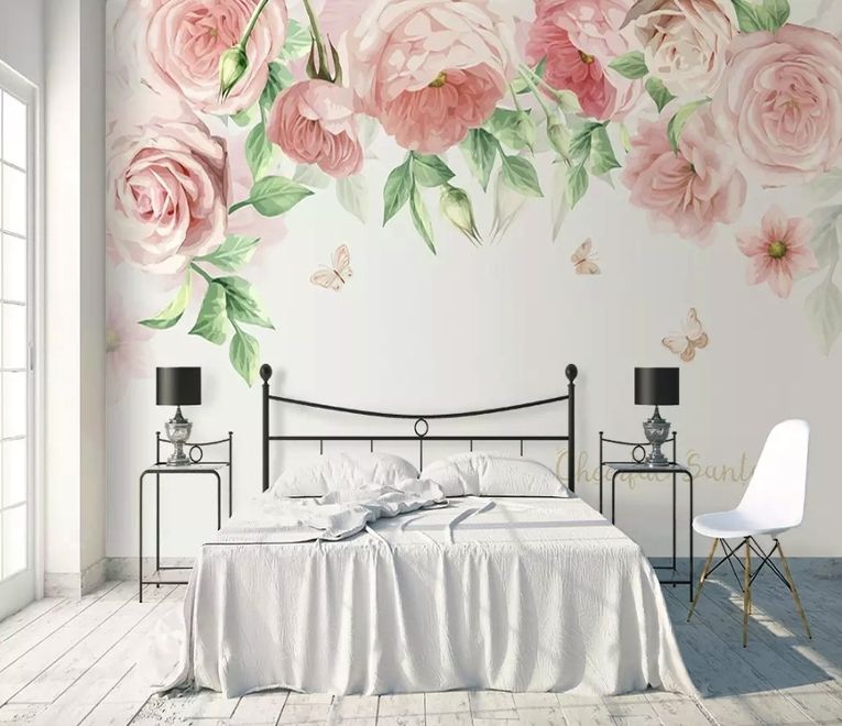 Pink Flower Art Wallpaper Mural