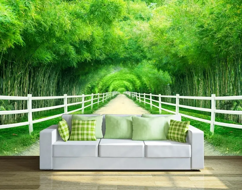 3D Green Bamboo Wallpaper for Walls Home Decoration, 3D Pattern Washable  Peel and Stick Waterproof HD