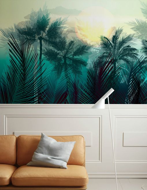 Scenic Palm Forest Wall Mural Palm Removable Wallpaper 