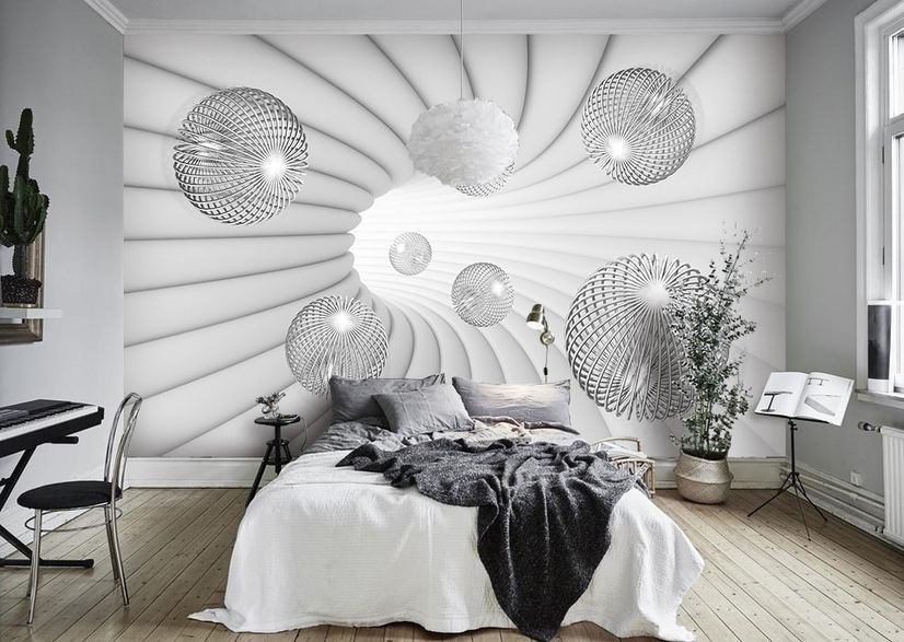 3D Look Abstract Spiral Wallpaper Mural