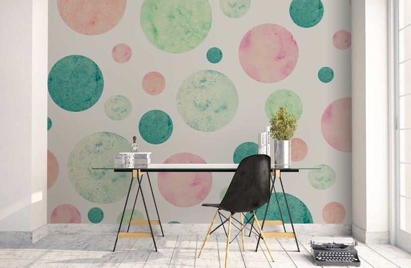 Geometric Colorful Circle Shape Pattern Wallpaper Mural