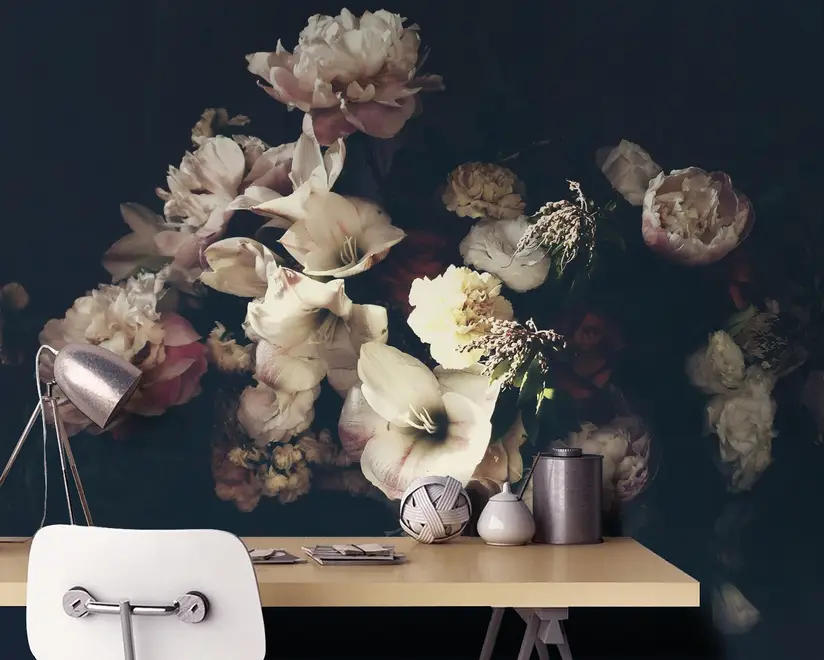 Dutch Florals Still Life Flowers in Vase Wallpaper Mural • Wallmur®