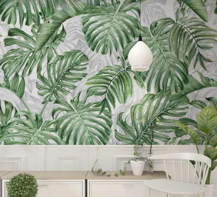 Tropical Leaf Pattern Wallpaper Mural
