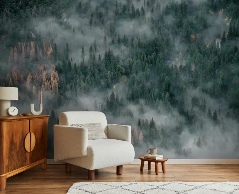 Misty Forest Wallpaper Mural Misty Forest Wallpaper Mural