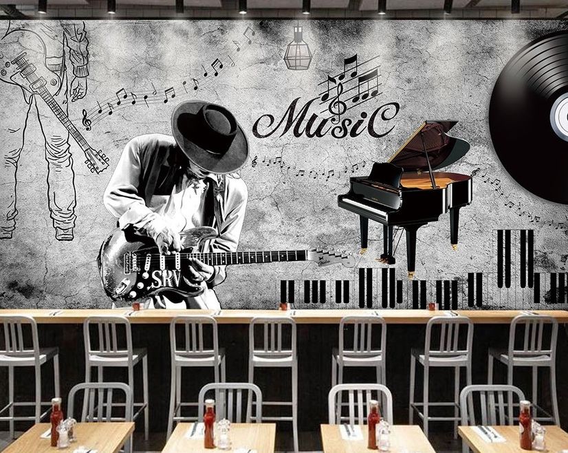 Wall Mural note, note musicali, pentagramma, music