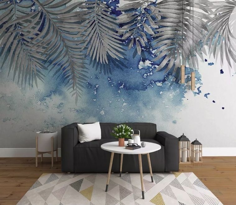 Nordic Style Tropical Leaves Wallpaper Mural