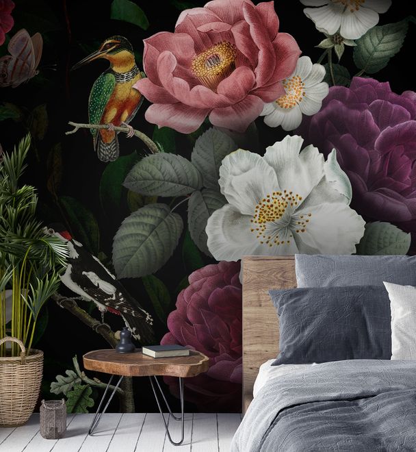 Colorful Peony Floral Bouqet Wallpaper Mural