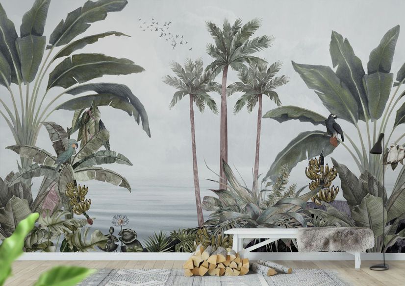 Exotic Forest on Seaside Wallpaper Mural