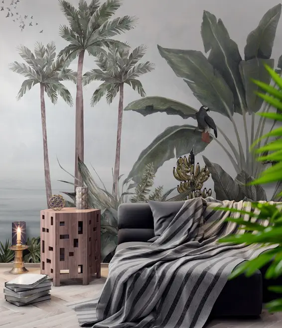 Exotic Forest on Seaside Wallpaper Mural