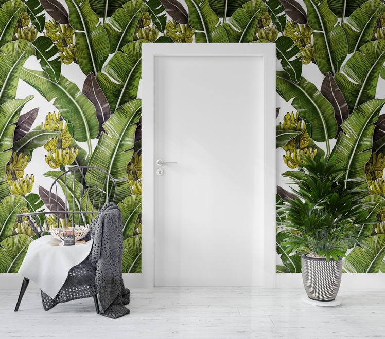 Wall decal 3D effect palm, banana and plants