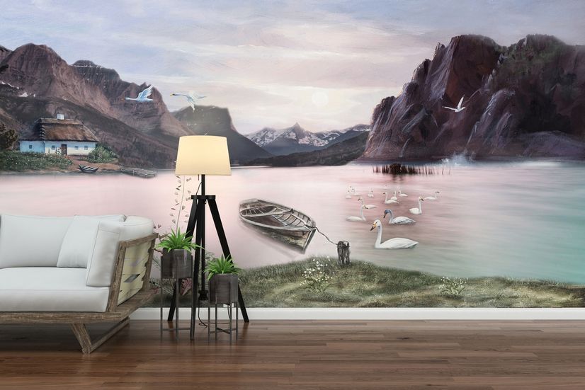 Nature Landscape with Mountains Wallpaper Mural