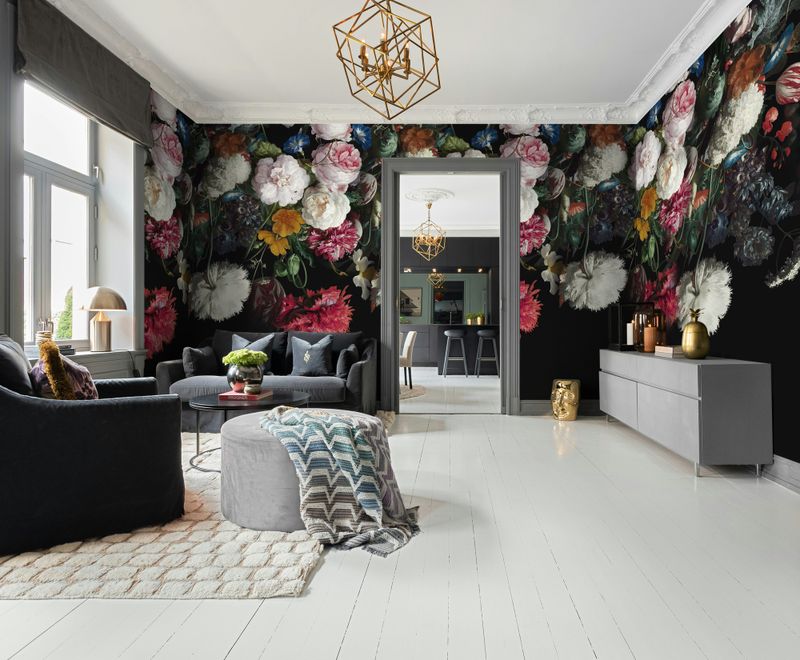 Dutch Floral Style Flower Bouquet Wallpaper Mural