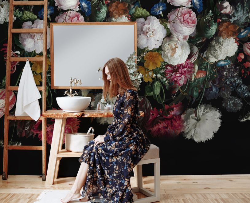 Dutch Floral Style Flower Bouquet Wallpaper Mural