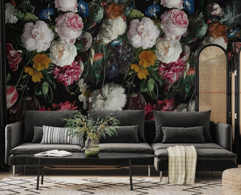 Dutch Floral Style Flower Bouquet Wallpaper Mural