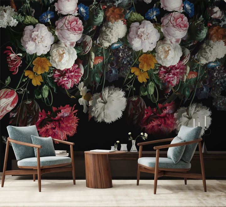 Dutch Floral Style Flower Bouquet Wallpaper Mural