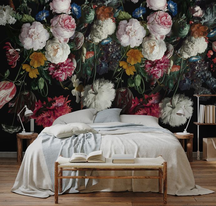 Dutch Floral Style Flower Bouquet Wallpaper Mural