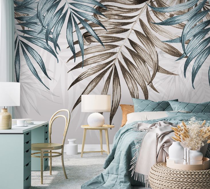 Vintage Palm Leaf Wallpaper Mural
