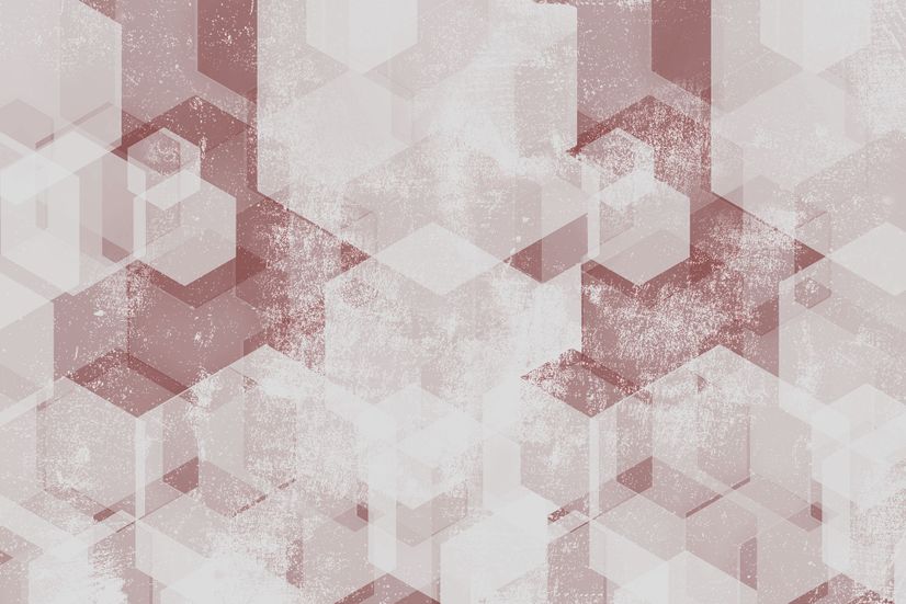 Abstract Pink Geometric Pattern Wallpaper Mural