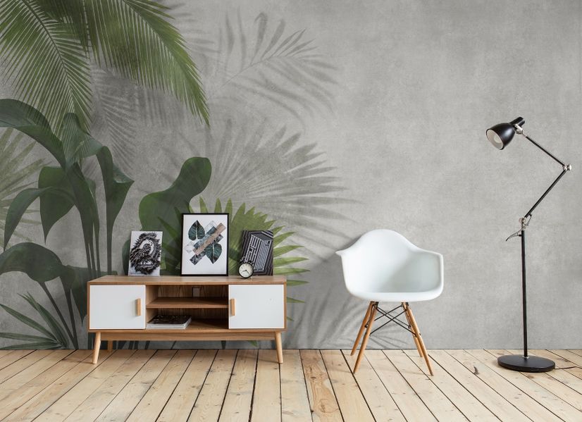 Tropical Green Palm Leaves Wallpaper Mural