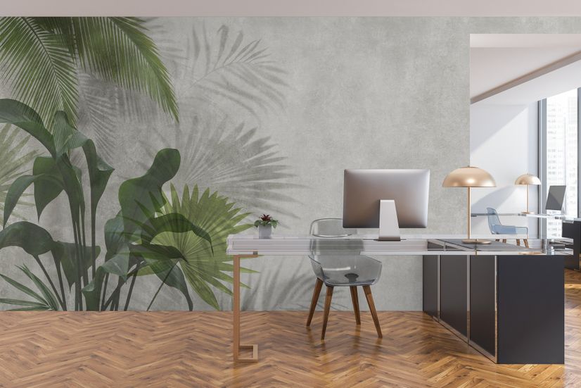 Tropical Green Palm Leaves Wallpaper Mural