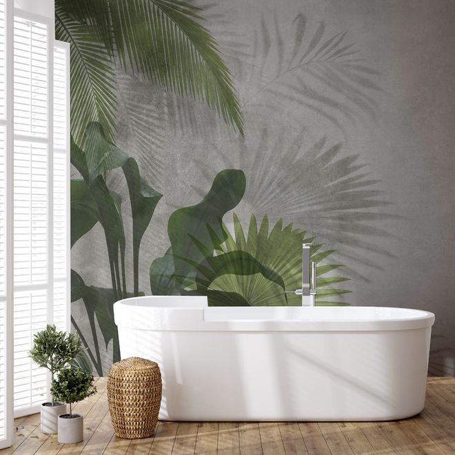 Tropical Green Palm Leaves Wallpaper Mural