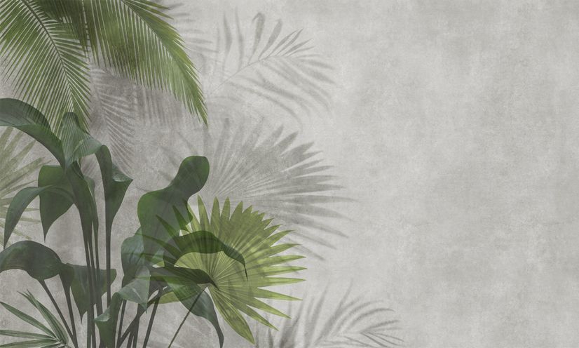 Tropical Green Palm Leaves Wallpaper Mural