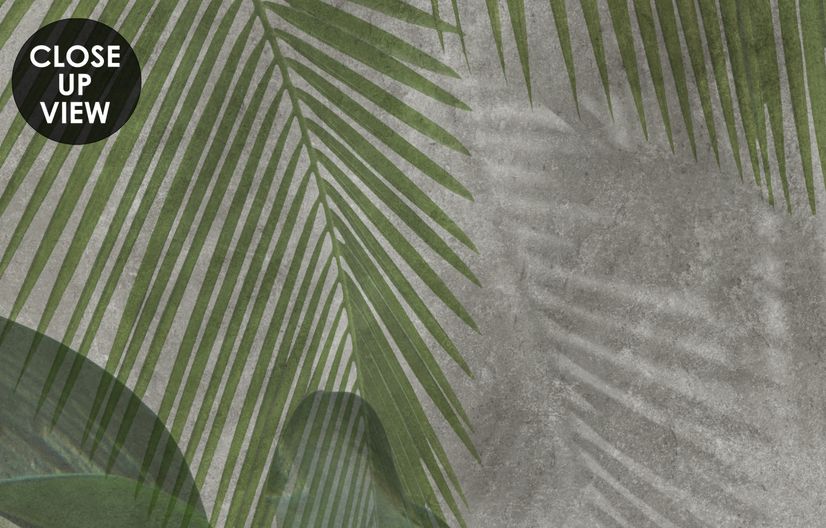 Tropical Green Palm Leaves Wallpaper Mural
