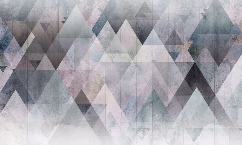 Watercolor Geometric Triangle Pattern Wallpaper Mural