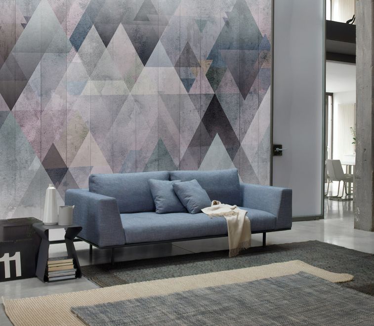 Watercolor Geometric Triangle Pattern Wallpaper Mural