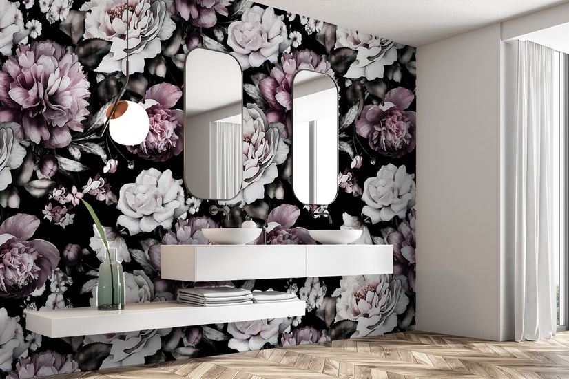 pink and black wallpaper for walls