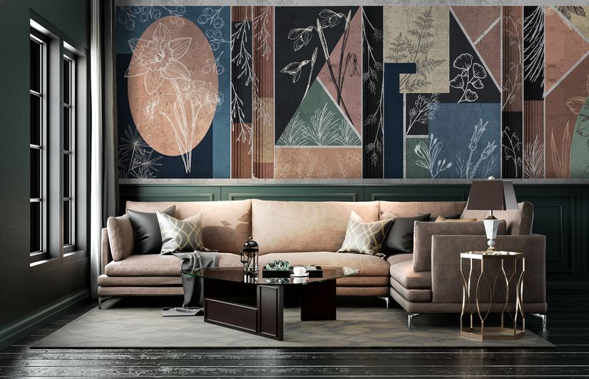 Abstract Floral Art Wallpaper Mural
