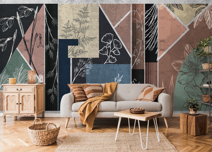 Abstract Floral Art Wallpaper Mural