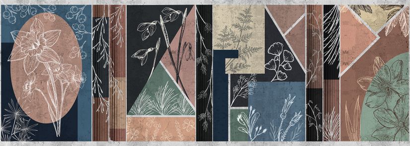 Abstract Floral Art Wallpaper Mural