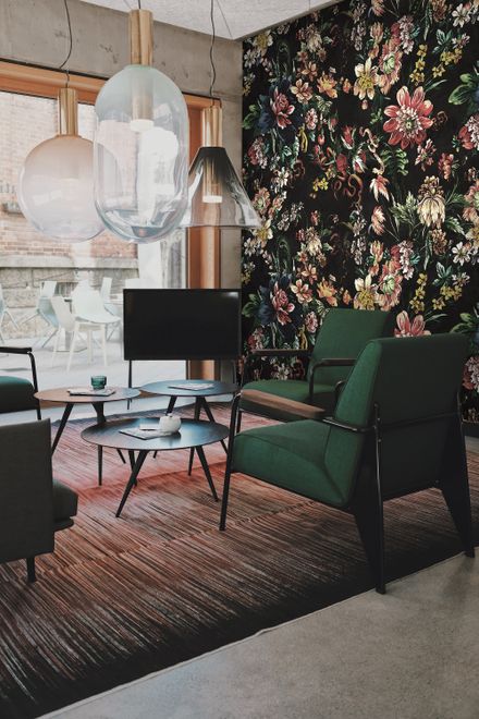 Art Nouveau Dark Floral Wallpaper Mural