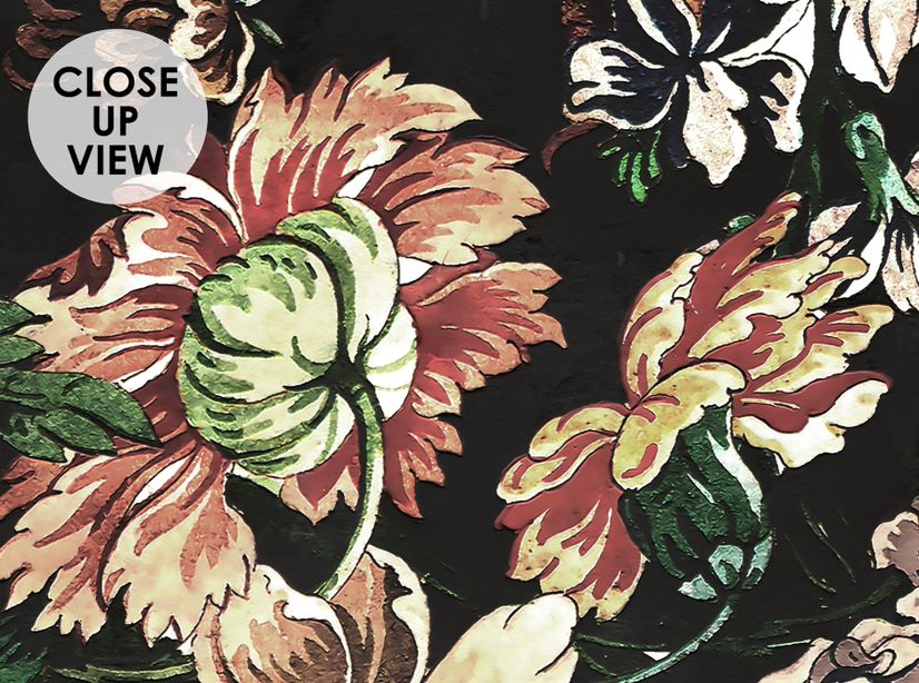 Art Nouveau Dark Floral Wallpaper Mural