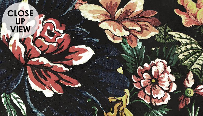 Art Nouveau Dark Floral Wallpaper Mural