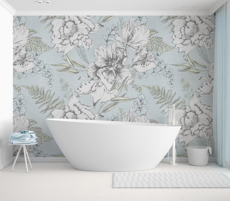 Drawing Floral Bouquet Art Wallpaper Mural
