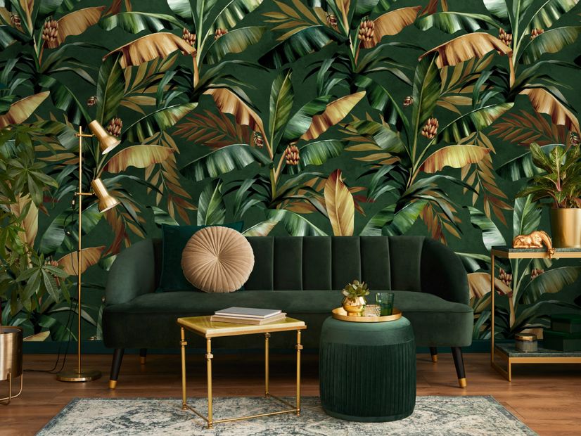 Palm and Banana Leaf Wallpaper Mural